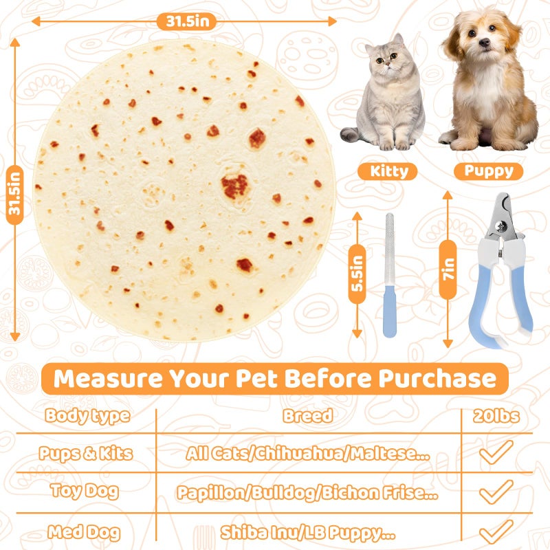 MASHDE 31.5" Large Cat Grooming Wrap for Cutting Nails, Self-Stick Dog Cat Burrito Wrap with Nail Clippers Kit, Soft Tortilla Blanket Pet Tool Gifts for Multifunctional Care Medicine Anti-Escape - Image 5