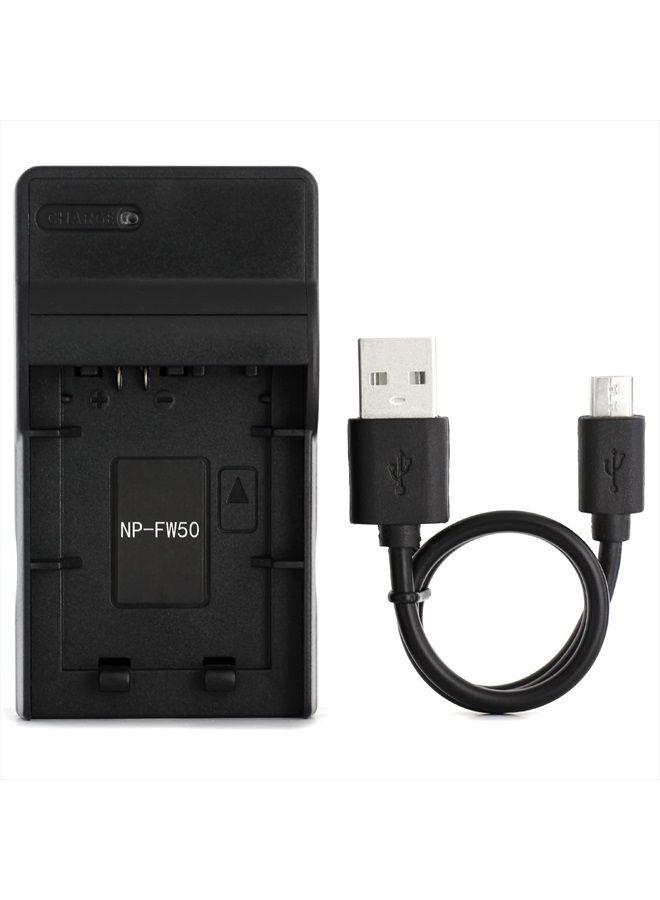 Norifon شاحن USB NP-FW50 لكاميرات سوني ألفا 6000، 5000، 5100، ILCE-6000، ILCE-7، NEX-5T، NEX-6، NEX-5R، NEX-7، NEX-5، NEX-3N، NEX-3، NEX-C3، SLT-A37 والمزيد - Image 1