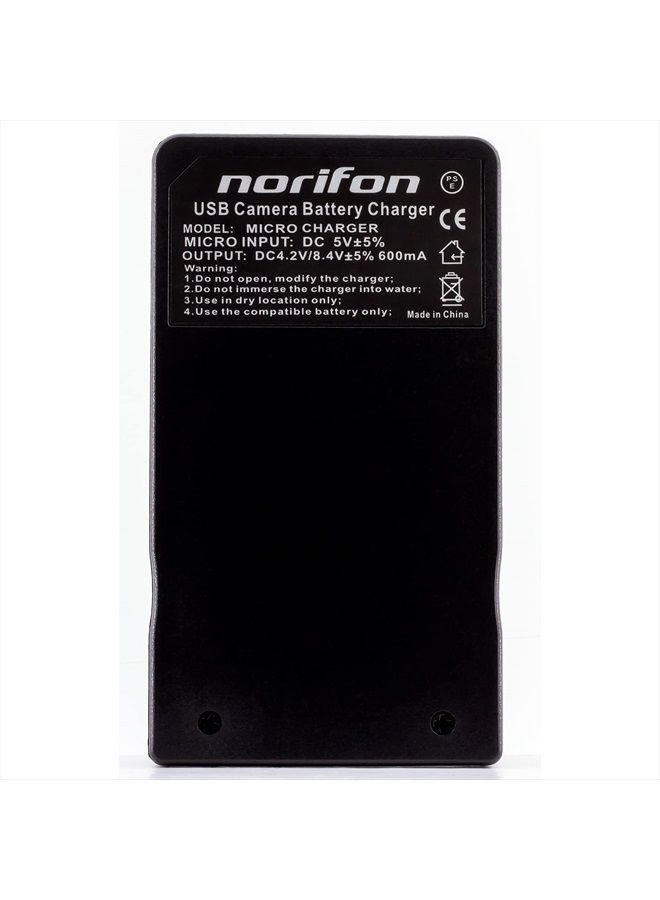 Norifon شاحن USB NP-FW50 لكاميرات سوني ألفا 6000، 5000، 5100، ILCE-6000، ILCE-7، NEX-5T، NEX-6، NEX-5R، NEX-7، NEX-5، NEX-3N، NEX-3، NEX-C3، SLT-A37 والمزيد - Image 4