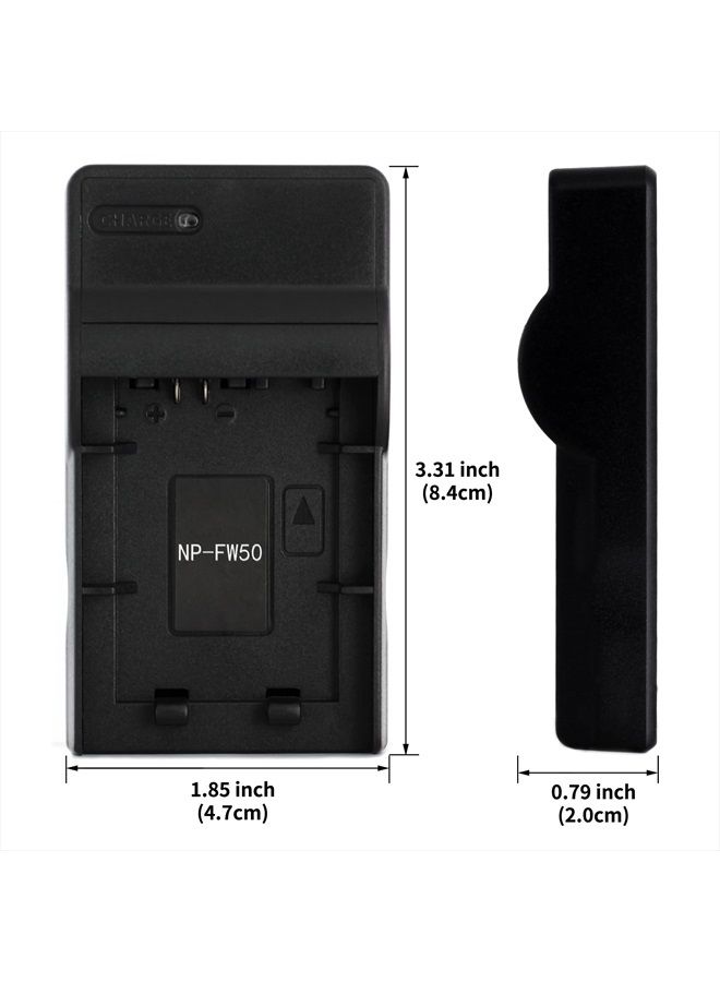 Norifon شاحن USB NP-FW50 لكاميرات سوني ألفا 6000، 5000، 5100، ILCE-6000، ILCE-7، NEX-5T، NEX-6، NEX-5R، NEX-7، NEX-5، NEX-3N، NEX-3، NEX-C3، SLT-A37 والمزيد - Image 3