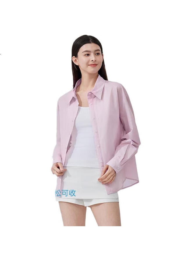 Vvc Sun Protection Shirt Women'S Summer New Uv Protection Outdoor Sports Ice Silk Sun Protection Clothing Quartz Pink M - Image 1