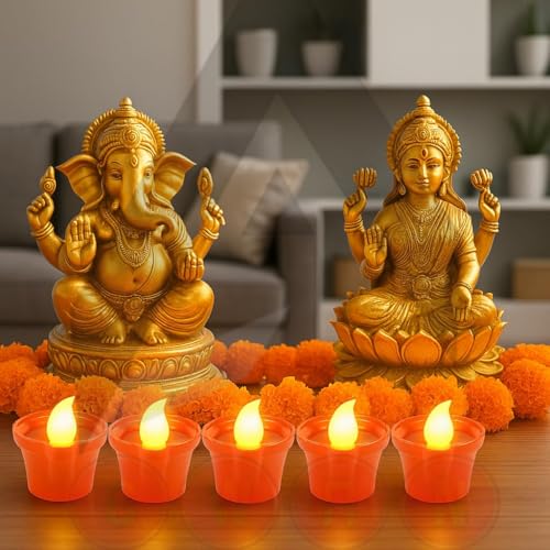 Gwan Water Sensor Diye Flameless Smokeless Electric Home Decoration Home Decor Diwali Festivals Decoration Christmas New Year Festive Candle Diwali Diye Set of 6 - Image 2