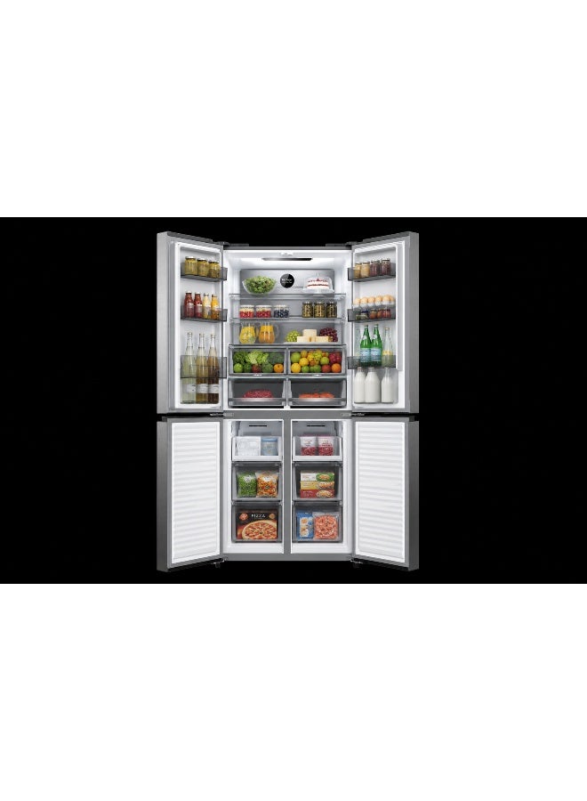 HOOVER 540 Liters Gross Capacity Cross Door Refrigerator, Dual Inverter Compressor With 10 Year Warranty, Touch Control Display, Metal Cooling, Crisper with Humidity Control, Steel Finish - HXD-M540-S 540 L HXD-M540-S Silver - Image 2