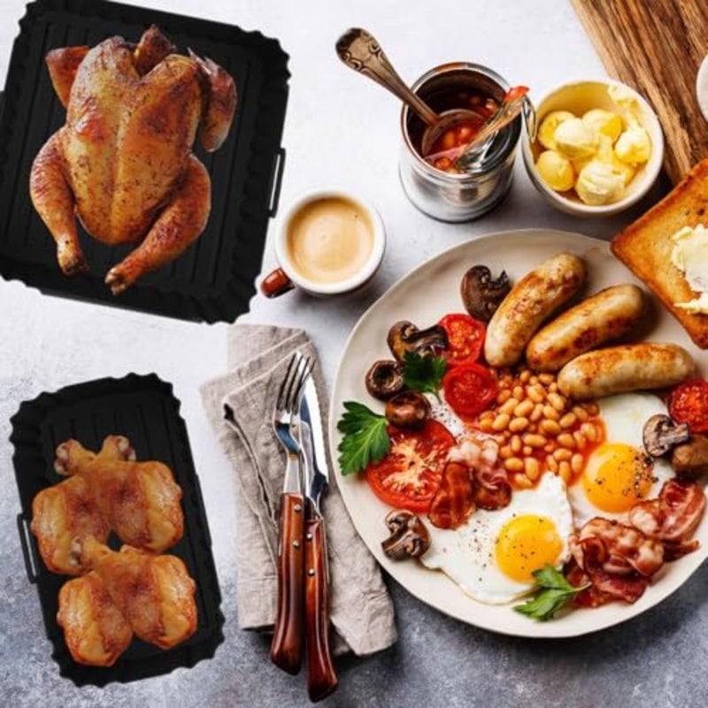 ملحقات مقلاة الهواء الساخن لـ Philips Airfryer 3000 NA350، عبوة مكونة من قطعتين من ملحقات مقلاة الهواء من السيليكون لـ Philips Steam Airfryer 5000 Series Dual Basket، Philips NA350 NA550 6L/3L - Image 5