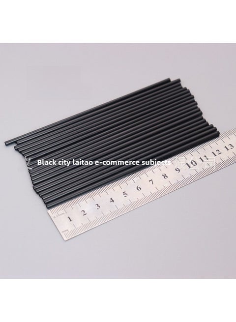 500-piece Pack 3mm Disposable Plastic Straws Short Small For Coffee Mixing Sticks Cocktail Decorations Black-Color:Black-Specifications:3*130mm