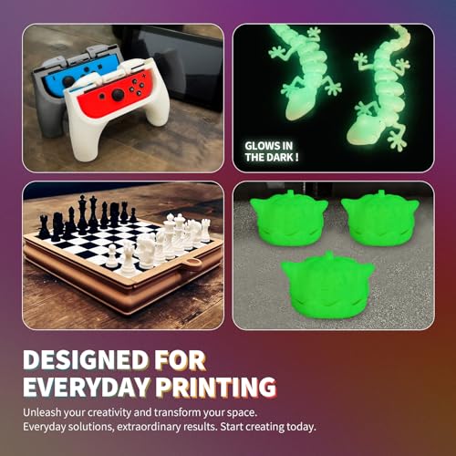 OVERTURE Glow PLA Filament 1.75mm 3D Printer Filament, 1kg Spool (2.2lbs), Dimensional Accuracy +/- 0.02 mm, Fit Most FDM Printer (Green (Glow in Dark)) - Image 4