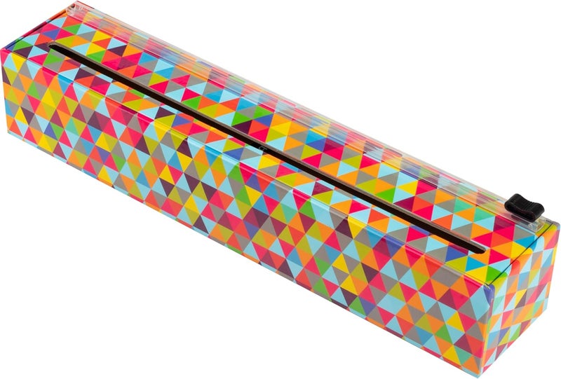 ChicWrap Triangles Refillable Plastic Wrap Dispenser - Includes One 12" x 250' Roll of Professional Grade Plastic Wrap - BPA Free and Kosher Certified - Reusable Dispenser w/Slide Cutter - Image 4