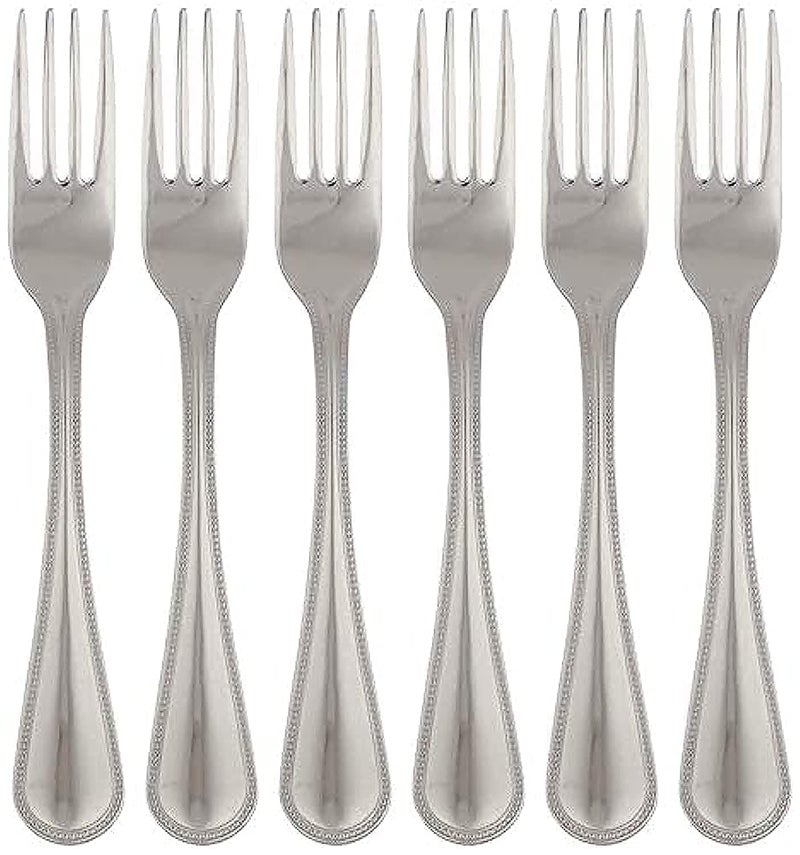 Stainless Steel Dinner Forks Set, 6 Pieces - Silver