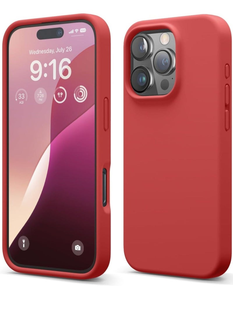 Raxoom iPhone 16 Pro Case Cover - Full Body Protection, Shockproof, Slim, Anti-Scratch with Soft Microfiber Lining - Red - Image 1