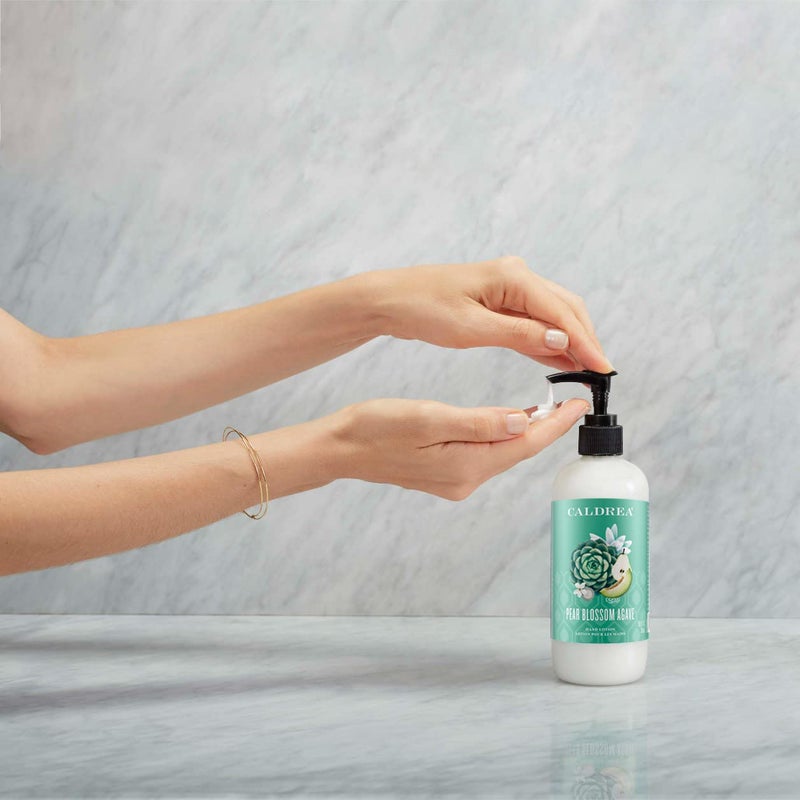 Caldrea Hand Lotion, For Dry Hands, Made with Shea Butter, Aloe Vera, and Glycerin and Other Thoughtfully Chosen Ingredients, Pear Blossom Agave Scent, 10.8 oz (Packaging May Vary) - Image 2