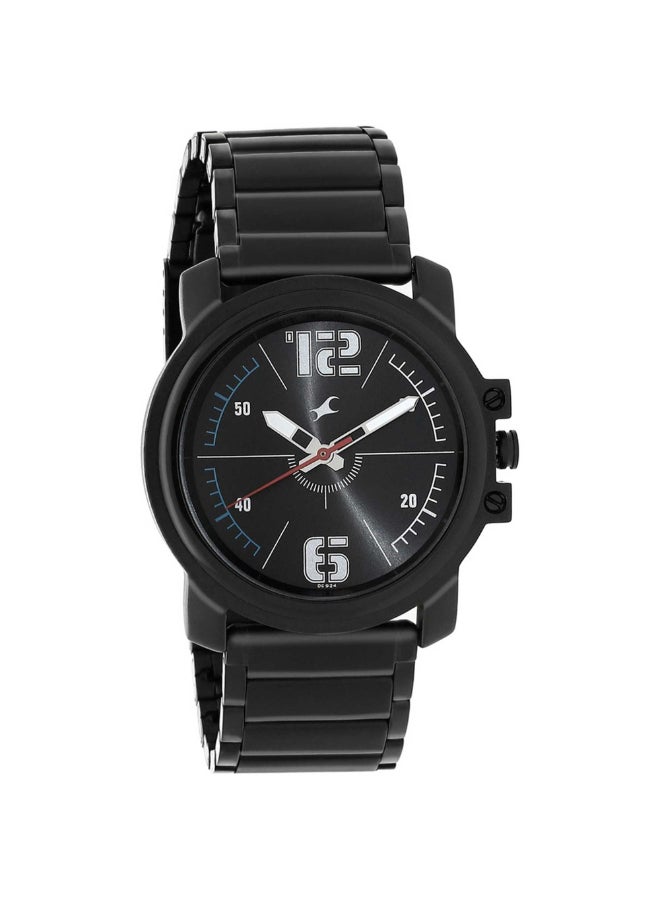 fastrack Fastrack Watch with Black Stainless Steel Strap for Guys 3039NM02, Black, Free Size, bracelet  - Image 2