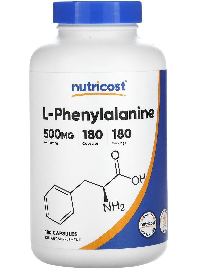 Nutricost L-Phenylalanine, 500 mg , 180 Capsules