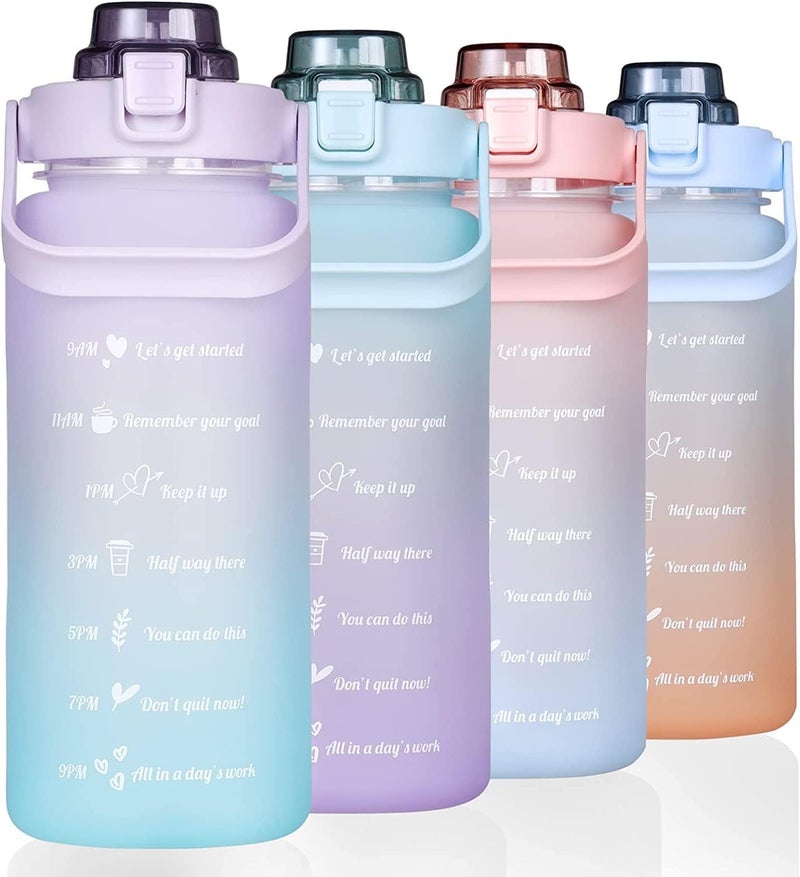 VDNSI Sipper Water Bottle 2 Liter with Motivational Time Marker Water bottle for office Water bottle for gym Non Toxic Gallon Water Bottle for Kids Adults (Purple, Plastic) - Image 1