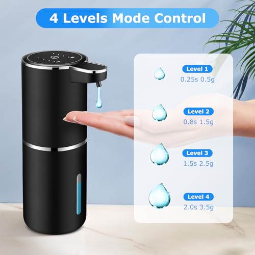 VZZNN 2 Pack Automatic Soap Dispenser,Automatic Liquid Soap Dispenser Touchless,12.8oz/380ml USB Rechargeabled Wall Mounted Smart Soap Dispensers for Bathroom Kitchen Dish Soap(Black) - Image 4