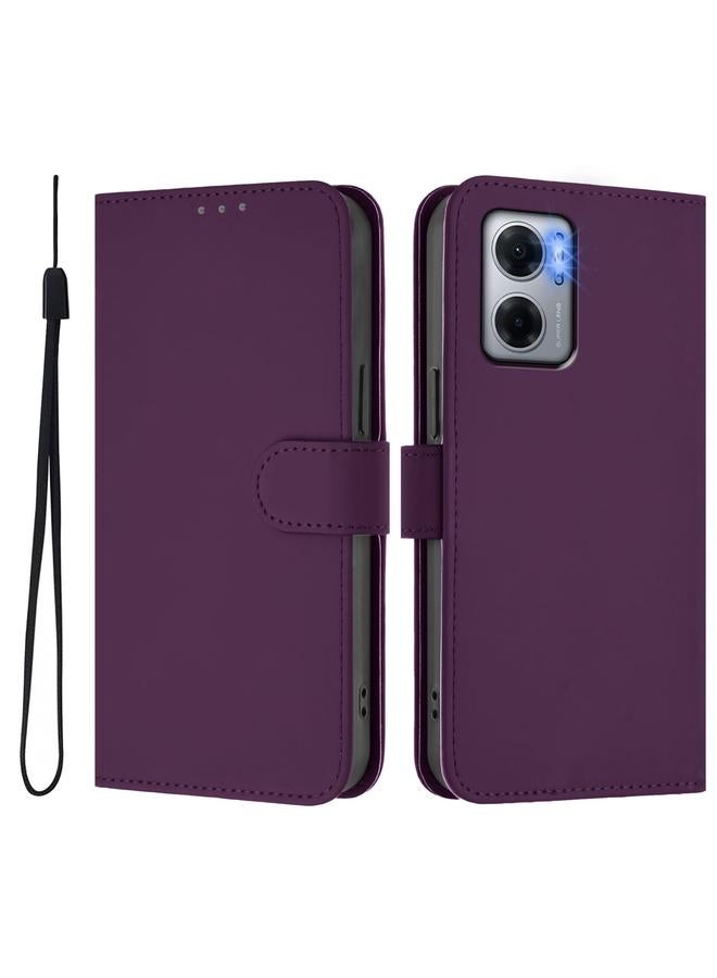 S-TOP Case For Redmi 10 5G / Note 11E 5G Skin Feel Solid Color Leather Phone Case with Lanyard - Image 2