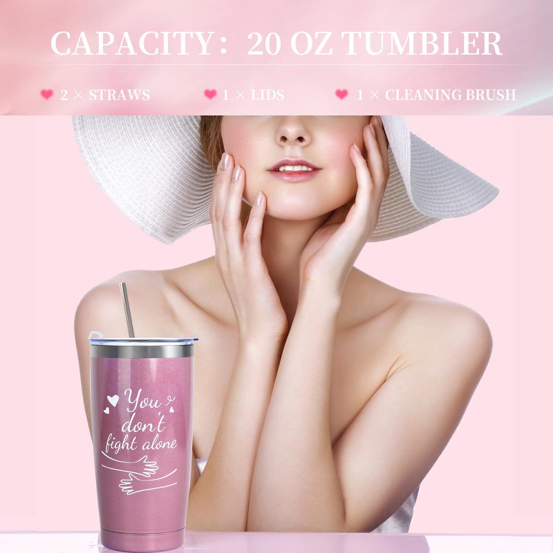 MACEVIA MACEVIA Breast Cancer Care Package Gift Box for Women - Get Well Soon Gifts Basket Inspirational with Breast Cancer Blanket Throw  Tumbler Cup  Socks  Eye Mask  Bath Set for Cancer Patients (Pink 02) - Image 5