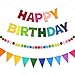 CANREVEL PreStrung 3D Rainbow Happy Birthday Banner 3 PCS Happy Birthday Felt Sign Pom Pom Garland Triangle Fabric Bunting Colorful Reusable Birthday Decorations for Women Men Girls Boys Multi - Image 3
