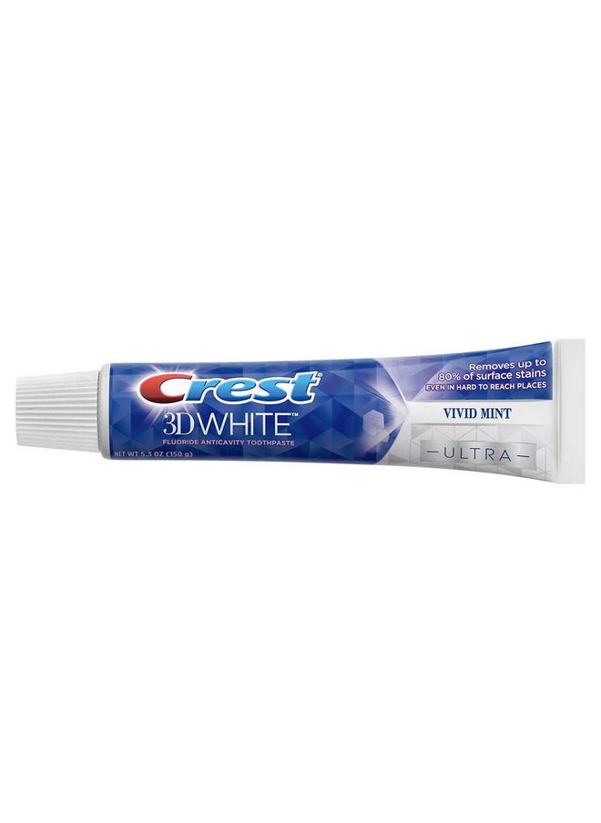 Crest Crest 3D White Ultra Whitening Toothpaste, Vivid Mint, (5.6 Ounce, 5 Pack)  - Image 3