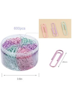 Oasisgalore 600 pcs 1.1" Medium Colored Paper Clips (28mm) - Ideal for Office Supplies and Organization  - Image 2