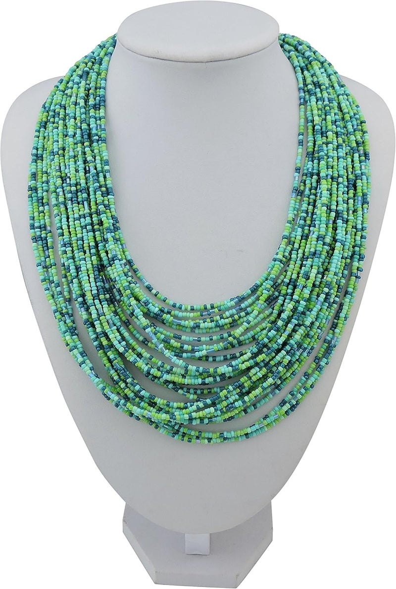 Bocar Multi Layer Chunky Bib Statement Seed Beads Cluster Collar Necklace for Women Gift (NK-10351) - Image 2