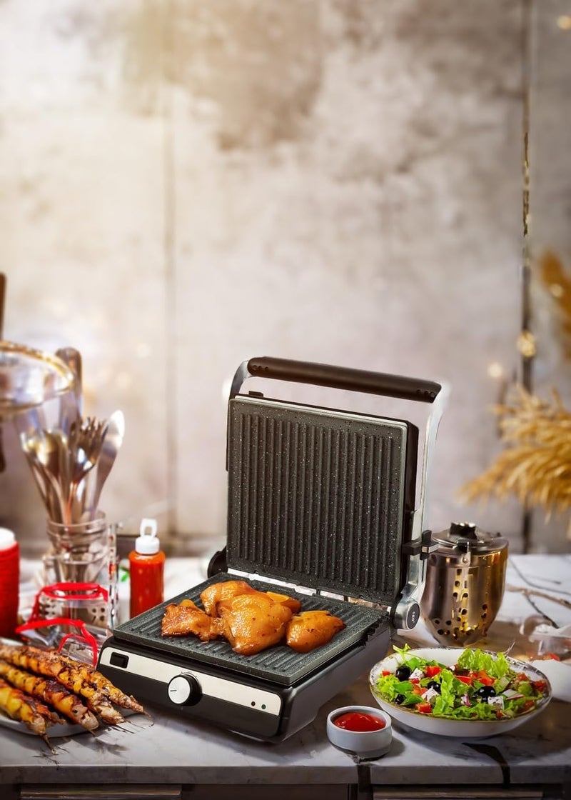 Arshia 4-Slice Sandwich Press Grill Maker with Stone Grain Coating - Image 3