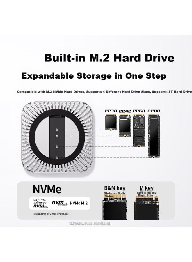 MOVESPEED Move Speed External Ssd Enclosure For Macmini M4 Pro, Thunderbolt 5 Interface, 80g Transmission, Supports M.2 Nvme Pcie 4.0, Expansion Storage With Heat Dissipation - Image 4