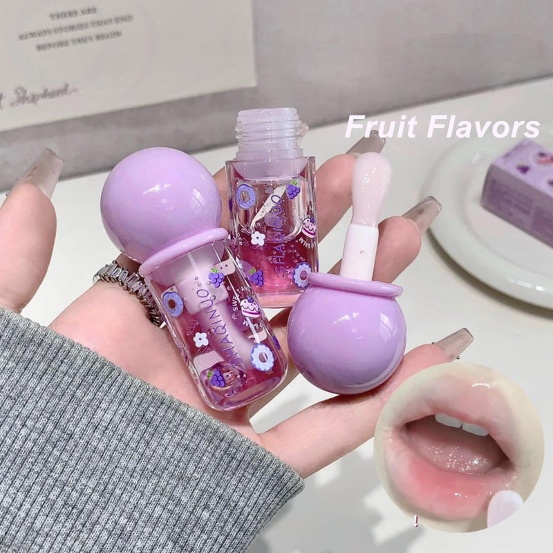 DENESTUP 4 Pcs Hydrating Lip Gloss Oil Set, Fruit Flavored Lip Gloss Set Shiny Lip Oil, Cute Lip Jelly for Women, Party Gift, Non-toxic Make-up - Image 5