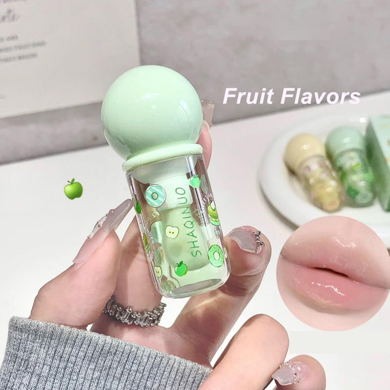 DENESTUP 4 Pcs Hydrating Lip Gloss Oil Set, Fruit Flavored Lip Gloss Set Shiny Lip Oil, Cute Lip Jelly for Women, Party Gift, Non-toxic Make-up - Image 4