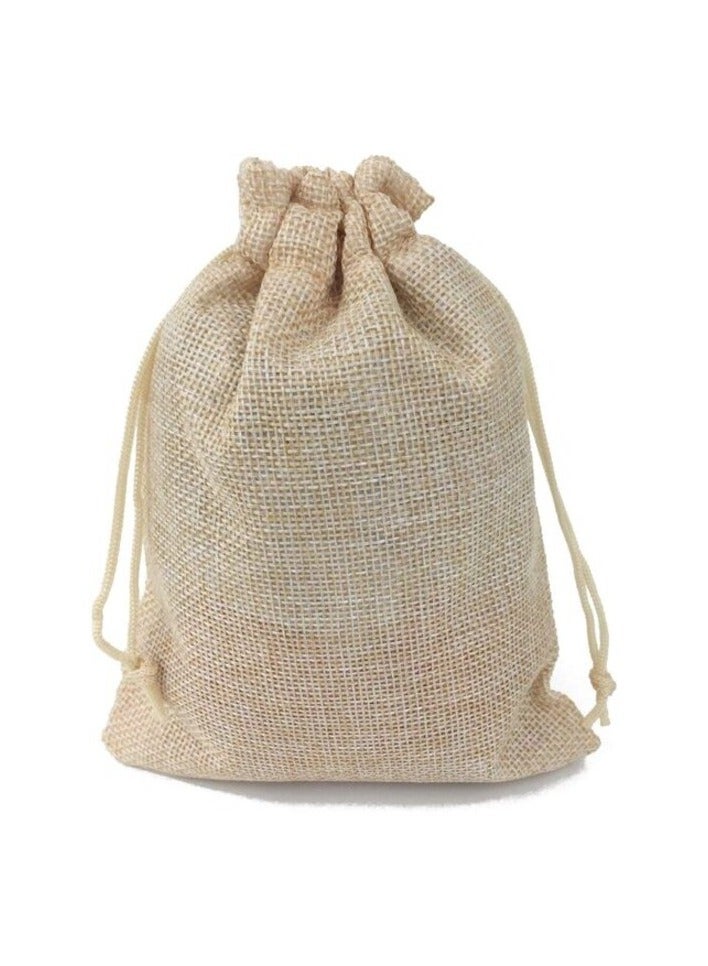 Red Dot Gift Red Dot Gift 50-Packed Burlap Bags With Drawstring Gift Jute Bags Used For Gift Packing (Cream Golden, 13*18cm)  - Image 2