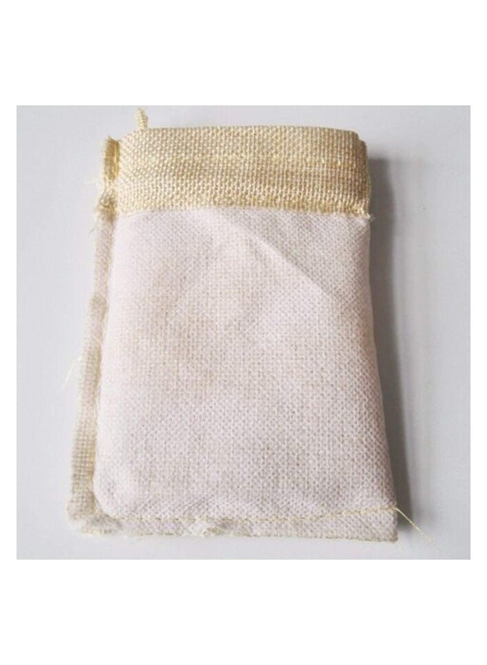 Red Dot Gift Red Dot Gift 50-Packed Burlap Bags With Drawstring Gift Jute Bags Used For Gift Packing (Cream Golden, 13*18cm)  - Image 4