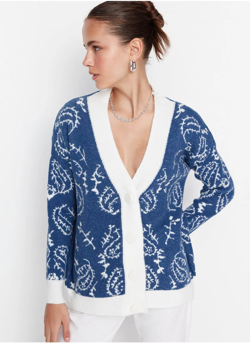 trendyol Jacquard Button Down Cardigan