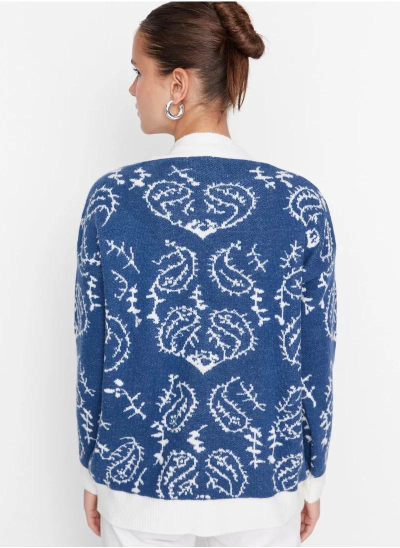 trendyol Jacquard Button Down Cardigan