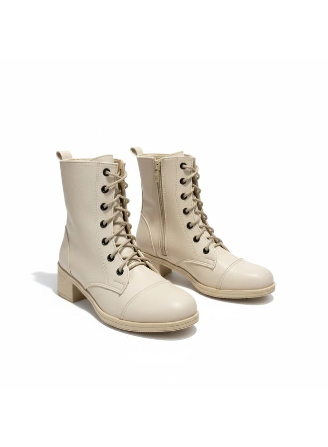 لايف ستيلاش  بياده جلد برباط E-26 - بيج - Image 1