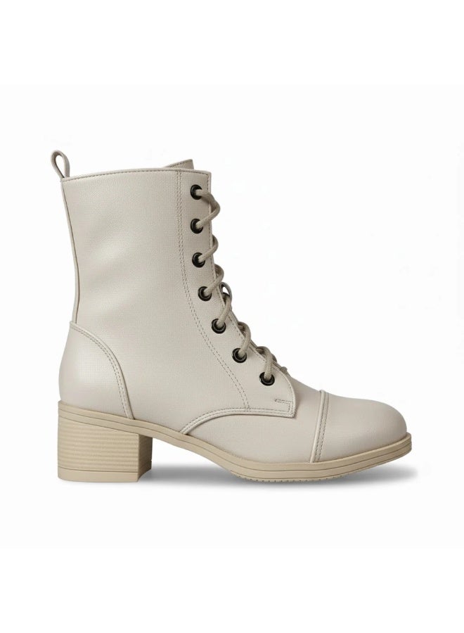 لايف ستيلاش  بياده جلد برباط E-26 - بيج - Image 2