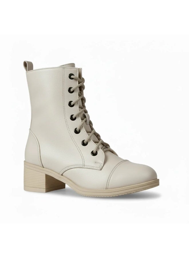 لايف ستيلاش  بياده جلد برباط E-26 - بيج - Image 3