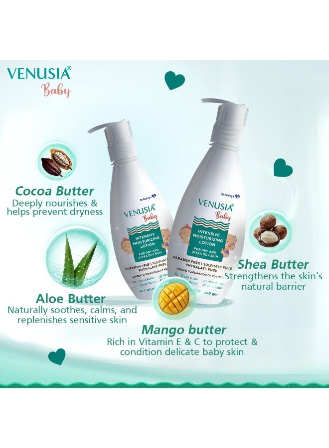 فينوسيا VENUSIA لوشن الترطيب المكثف للأطفال من د. ريدي | آمن، مرطب ولطيف | يحتوي على مكونات مفيدة مثل زبدة الشيا، الصبار، الكاكاو وزبدة المانجو | يهدئ بشرة الطفل | 300 غرام - Image 5
