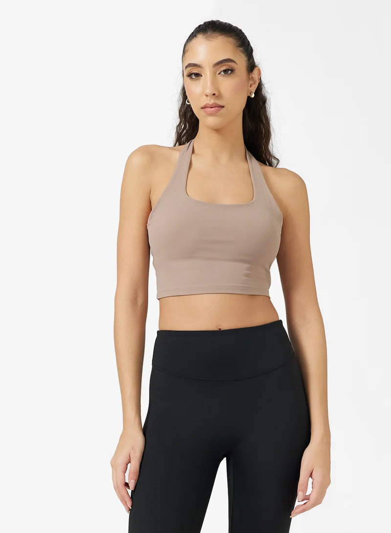 Halter Neck Seamless Sports Bra
