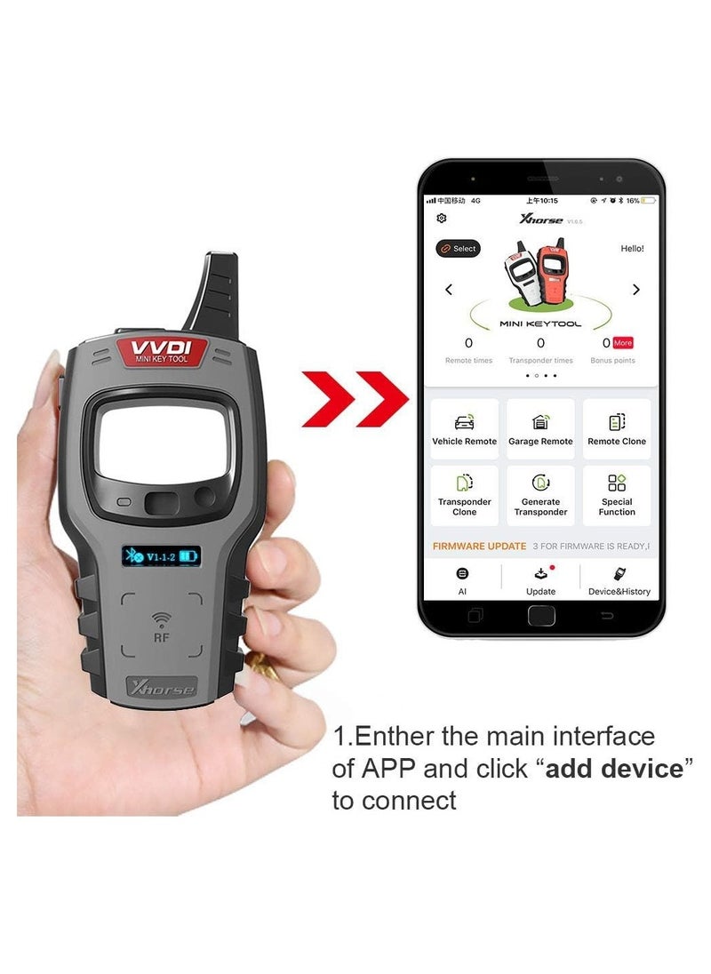 Xhorse Xhorse VVDI Mini Key Tool Global Version Car Remote Key Chip Reset Renew Programmer Frequency Tester for iOS & Android  - Image 2