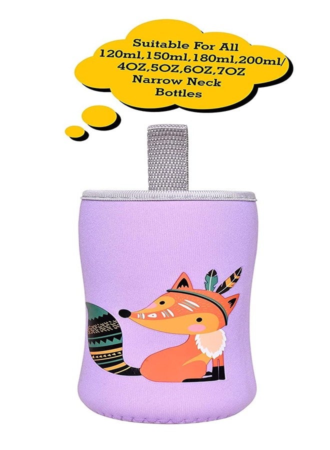 Aplam Chaplam Cute Animated Patterned Soft Stretchable Baby Feeding Bottle Cover with Easy to Hold Strap for 120ml, 150ml, 240ml (Pack of 1- Multicolor2) - Image 2