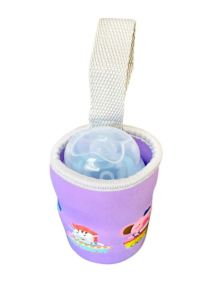 Aplam Chaplam Cute Animated Patterned Soft Stretchable Baby Feeding Bottle Cover with Easy to Hold Strap for 120ml, 150ml, 240ml (Pack of 1- Multicolor2) - Image 3