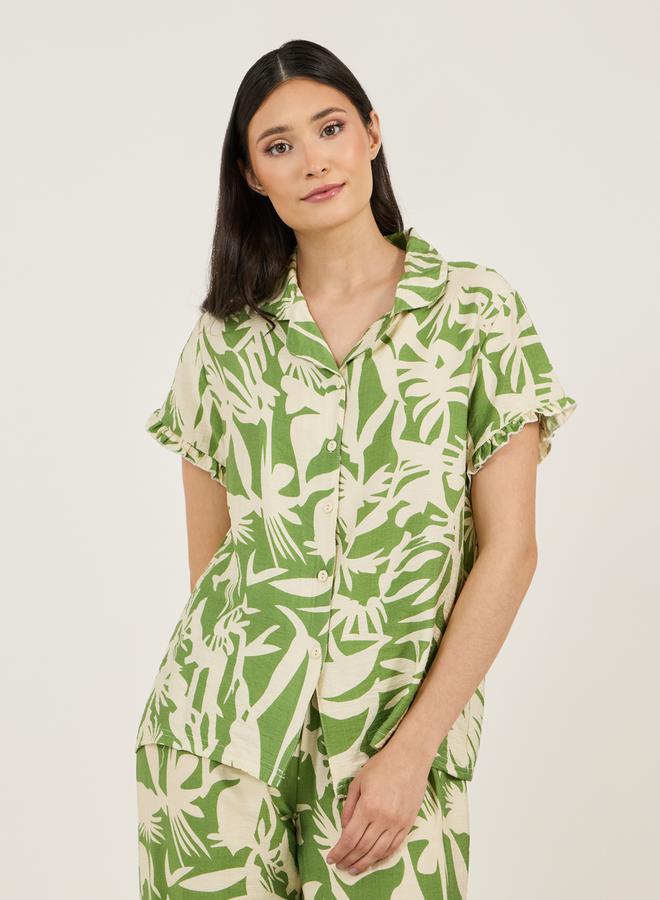 Styli All Over Floral Print Viscose Shirt & Pyjama Set  - Image 2