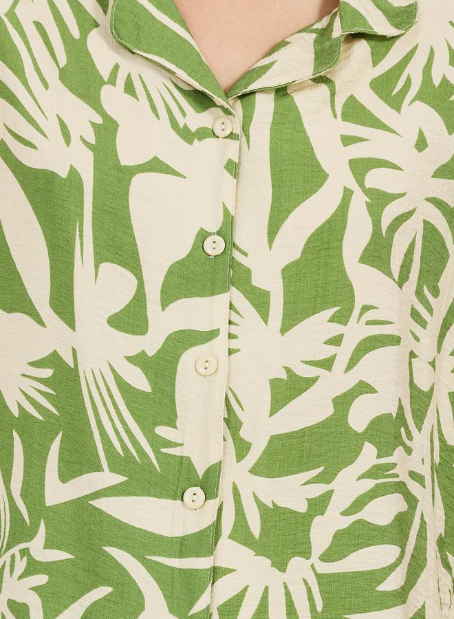 Styli All Over Floral Print Viscose Shirt & Pyjama Set  - Image 3