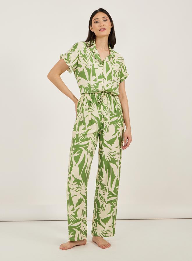 Styli All Over Floral Print Viscose Shirt & Pyjama Set  - Image 4