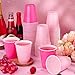 KesaPlan 50 PCS 12 OZ Plastic Cups Party Cups Light Pink and Hot Pink Cups Disposable Drinking Cup Bulk For Bachelor Party Valentines Galentines Day Wedding Birthday Picnic Festive Celebrations - Image 4