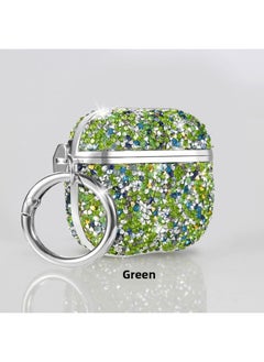 Crystal Diamond Flash Diamond For AirPods 1/2 Generation Protective Case Pro2 Bluetooth Headset Protective Case 3 Generation 4 Colorful Cross-border-Color:Colored Diamond Sea Grapes-green-Model:Airpods 3rd Generation [2021]