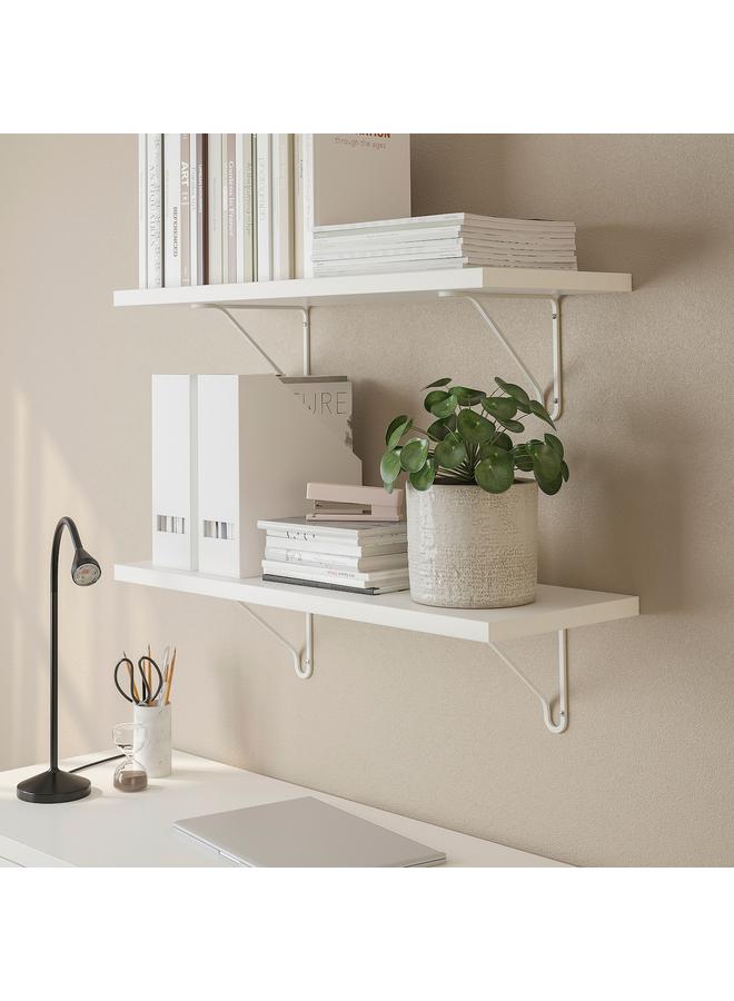 Zaboon Wall Shelf, White/White, 80X30 Cm - Image 3