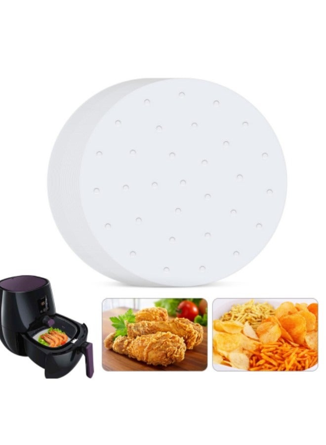GGEROU 7 Inch Round Air Fryer Parchment Paper 100 Pcs Perforated Air Fryer Paper for Bamboo Steamer, Steam Basket, Bake, Oven - Image 1