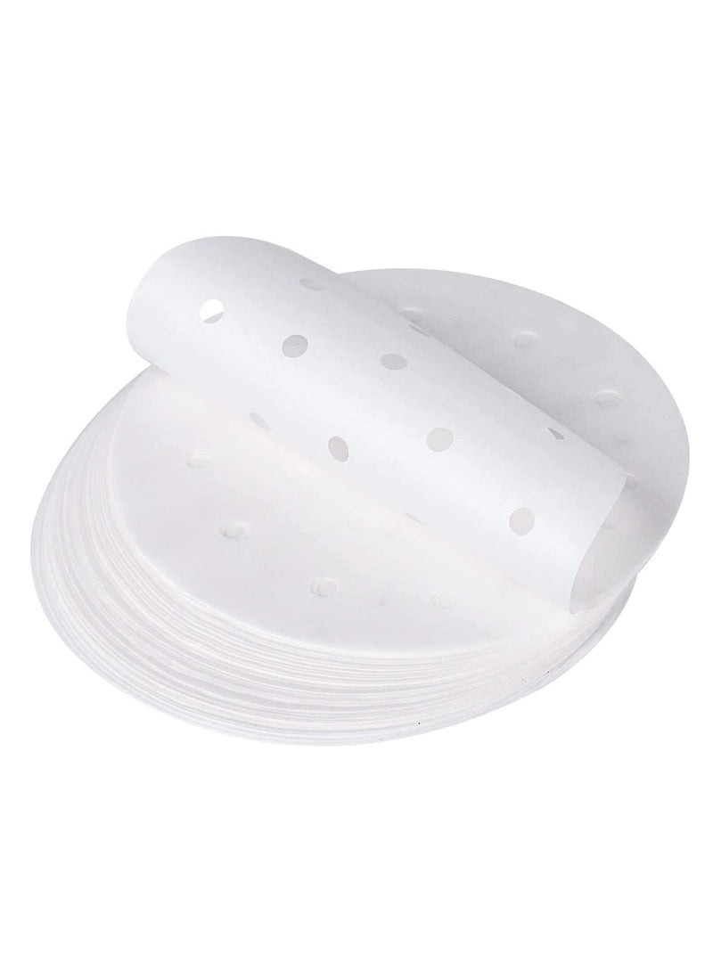 GGEROU 7 Inch Round Air Fryer Parchment Paper 100 Pcs Perforated Air Fryer Paper for Bamboo Steamer, Steam Basket, Bake, Oven - Image 2