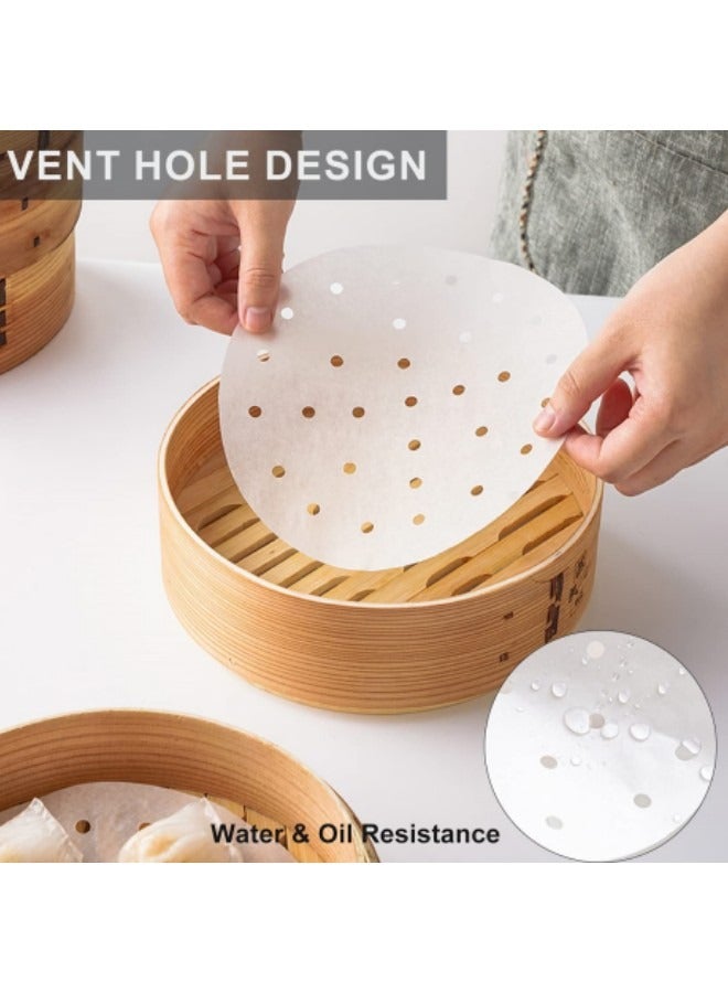 GGEROU 7 Inch Round Air Fryer Parchment Paper 100 Pcs Perforated Air Fryer Paper for Bamboo Steamer, Steam Basket, Bake, Oven - Image 3