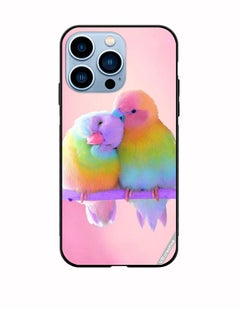 Protective Case Cover For Apple iPhone 13 Pro Max Love Birds Pink Background Design Multicolour